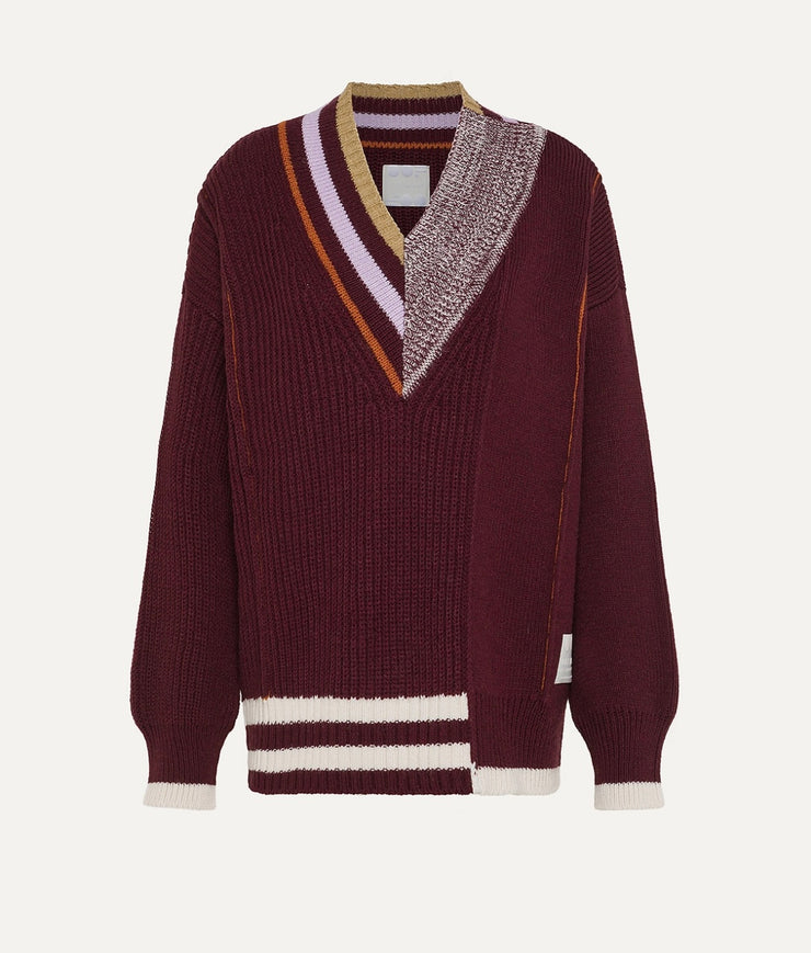 Maglia a V bordeaux oof wear