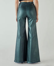 Jeans Milly shaft spalmato verde