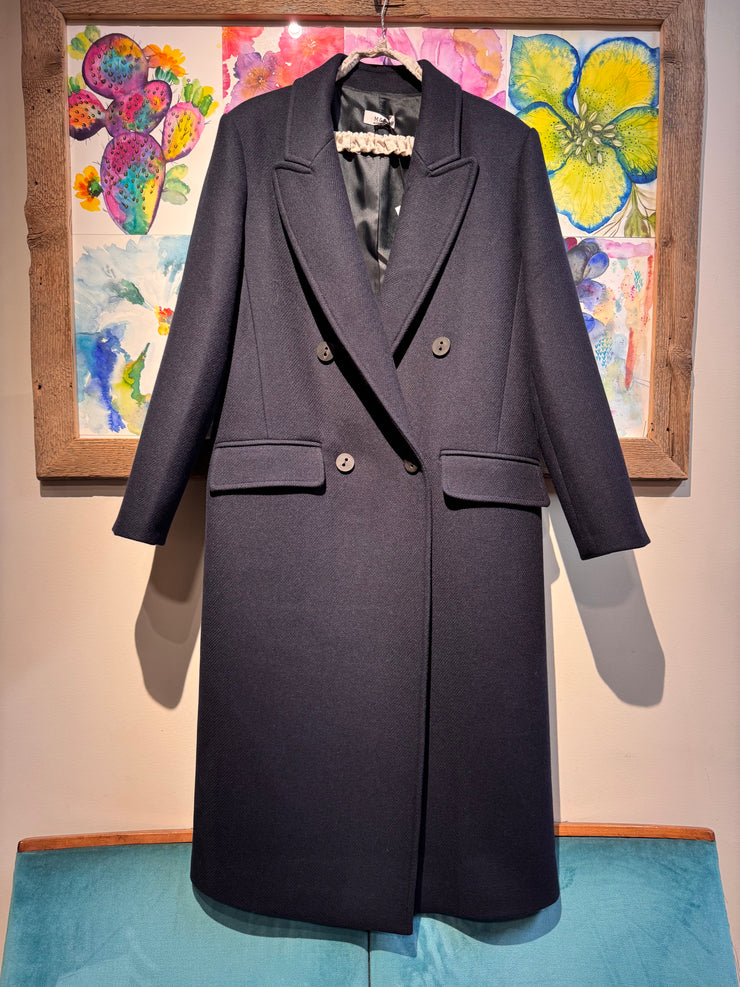 Cappotto doppiopetto blu over