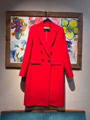 Cappotto triplo crepe rosso