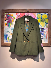 Giacca blazer doppiopetto verde