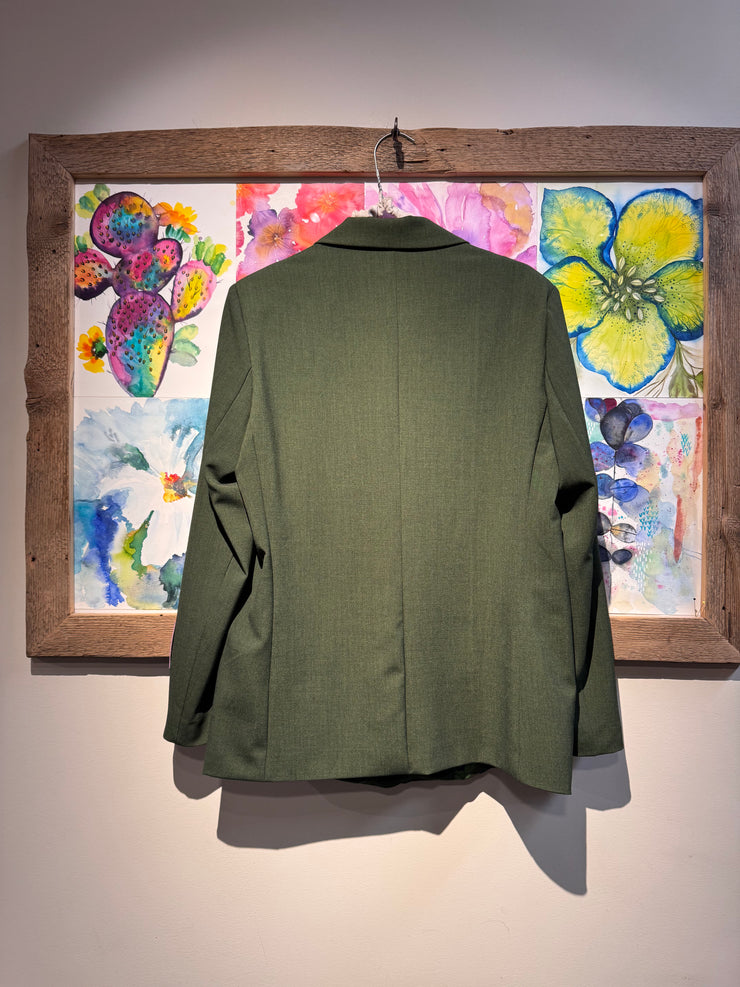 Giacca blazer doppiopetto verde